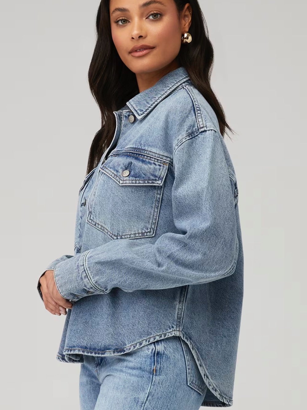 Pistola Mandy Cropped Denim Shacket